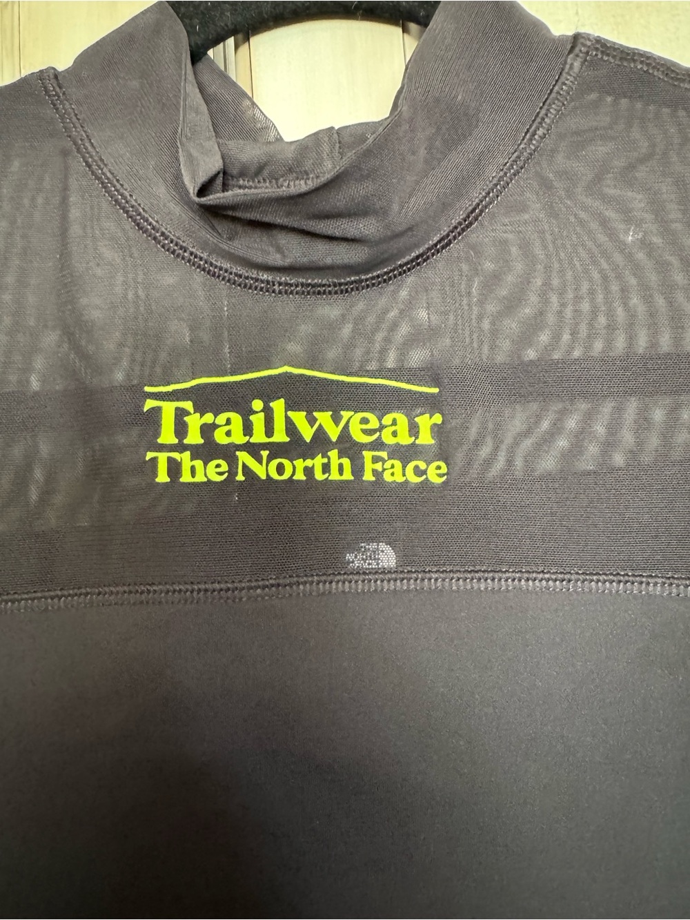 The North Face Women's Black Long-Sleeve Trailwear Top with Neon Yellow Logo - Picture 3 of 8